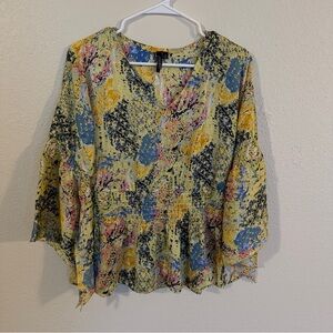 Essentials by Milano Multicolor Abstract Print Blouse Women’s Small